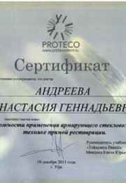 Сертификат по прямой реставрации